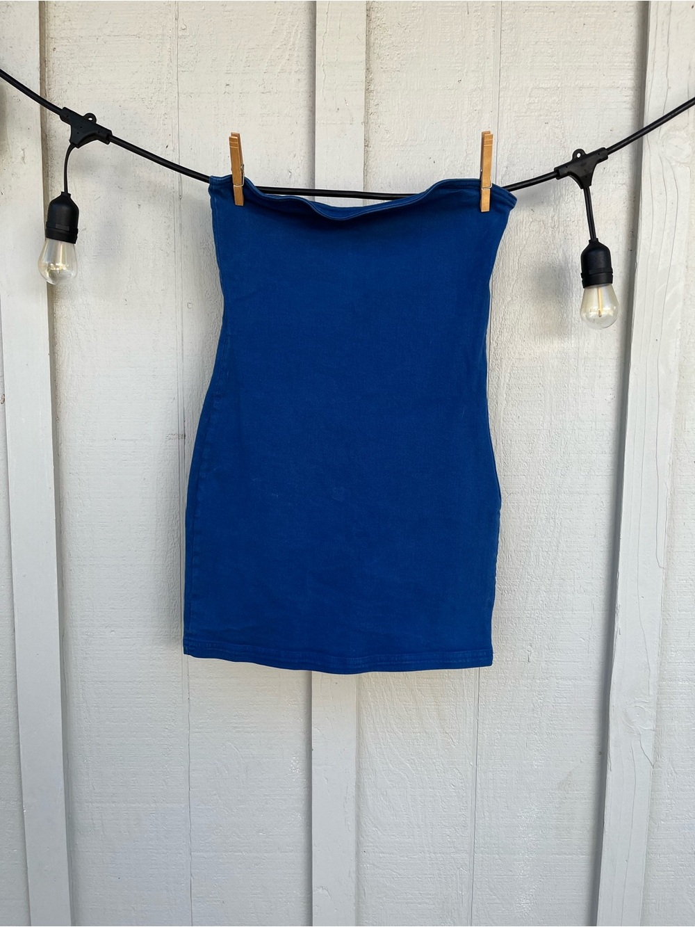 Zara Royal Blue Strapless Mini Tube Skirt